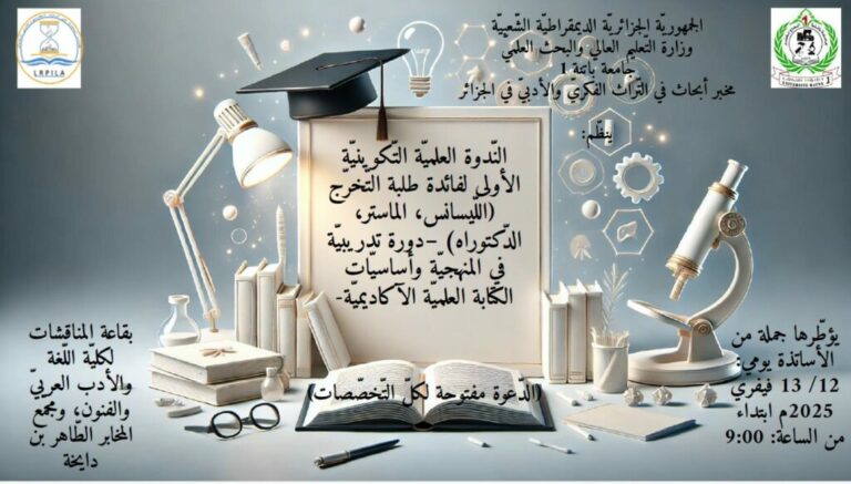 برنامج الندوة العلمية التكوينية لطلبة التخرج